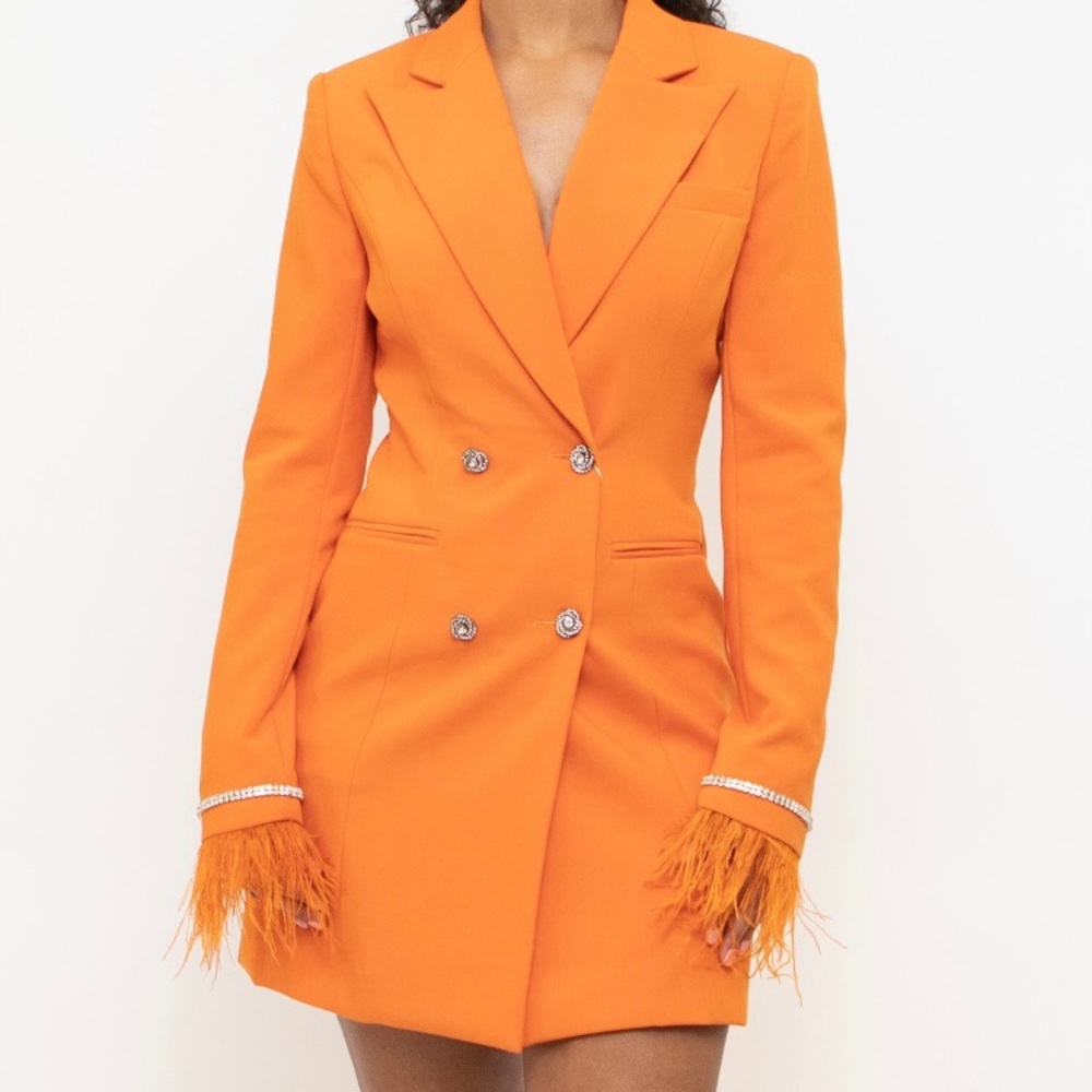 Miss Circle Orange Blazer Dress
